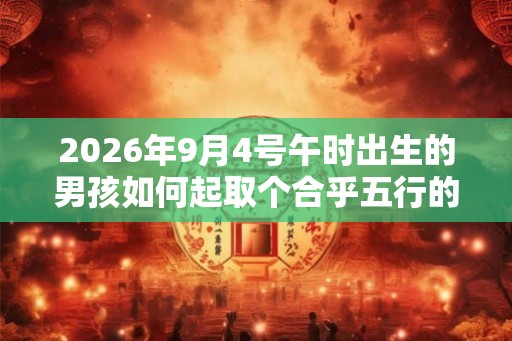 2026年9月4号午时出生的男孩如何起取个合乎五行的名字和五行属性