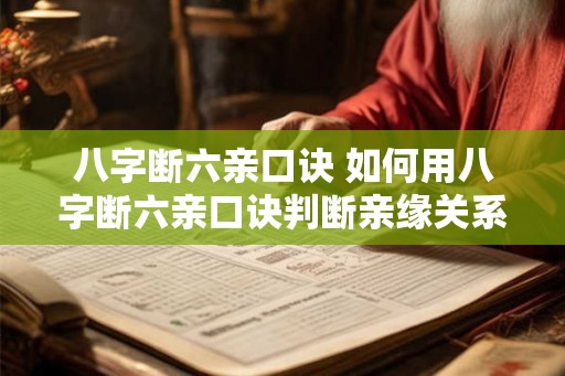 八字断六亲口诀 如何用八字断六亲口诀判断亲缘关系