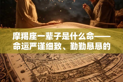 摩羯座一辈子是什么命——命运严谨细致、勤勤恳恳的摩羯座人生