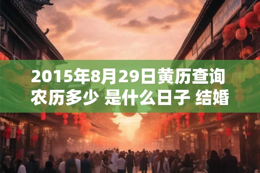 2015年8月29日黄历查询 农历多少 是什么日子 结婚吉时