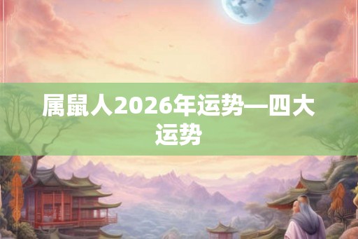 属鼠人2026年运势—四大运势 属鼠人2026年运势—四大运势