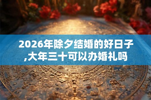 2026年除夕结婚的好日子,大年三十可以办婚礼吗