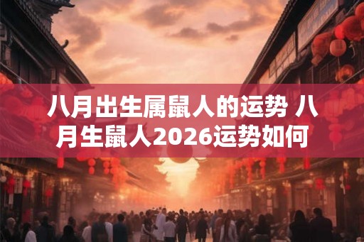 八月出生属鼠人的运势 八月生鼠人2026运势如何