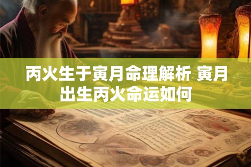 丙火生于寅月命理解析 寅月出生丙火命运如何 丙火生于寅月命理解析 寅月出生丙火命运如何