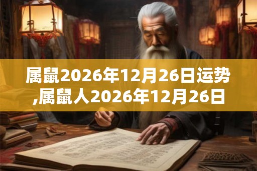 属鼠2026年12月26日运势,属鼠人2026年12月26日财运,生肖鼠2026年12月26日运势 属鼠2026年12月26日运势,属鼠人2026年12月26日财运,生肖鼠2026年12月26日运势