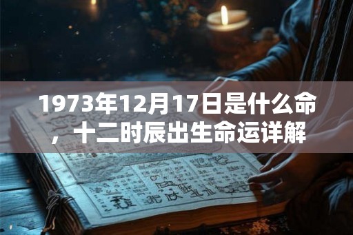 1973年12月17日是什么命，十二时辰出生命运详解