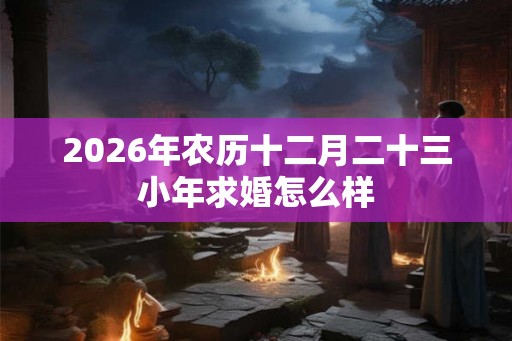 2026年农历十二月二十三小年求婚怎么样