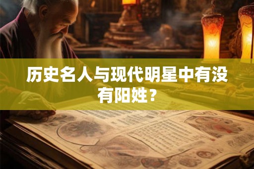 历史名人与现代明星中有没有阳姓？