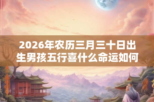 2026年农历三月三十日出生男孩五行喜什么命运如何？