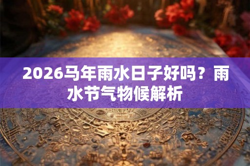 2026马年雨水日子好吗？雨水节气物候解析