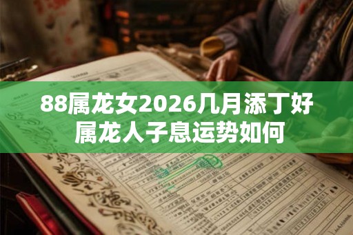 88属龙女2026几月添丁好 属龙人子息运势如何 88属龙女2026几月添丁好 属龙人子息运势如何