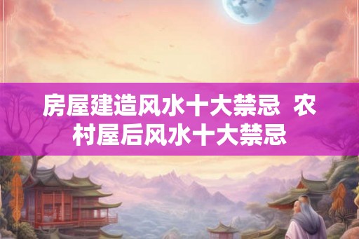 房屋建造风水十大禁忌  农村屋后风水十大禁忌