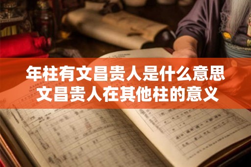 年柱有文昌贵人是什么意思 文昌贵人在其他柱的意义