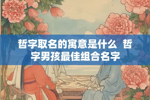 哲字取名的寓意是什么  哲字男孩最佳组合名字