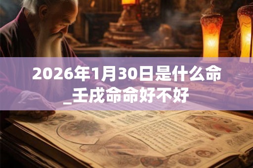 2026年1月30日是什么命_壬戌命命好不好