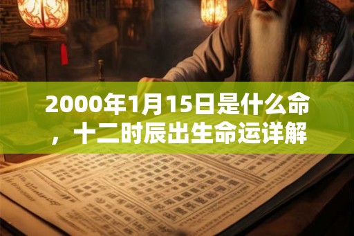 2000年1月15日是什么命，十二时辰出生命运详解