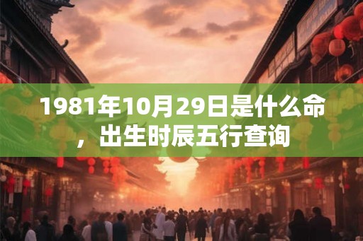 1981年10月29日是什么命，出生时辰五行查询