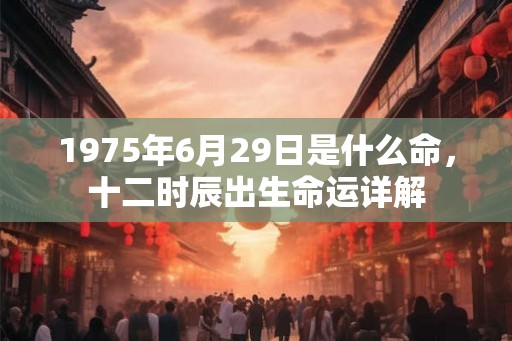 1975年6月29日是什么命，十二时辰出生命运详解