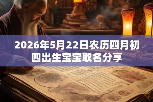 2026年5月22日农历四月初四出生宝宝取名分享