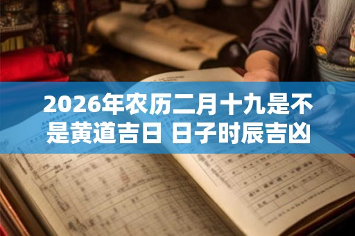 2026年农历二月十九是不是黄道吉日 日子时辰吉凶
