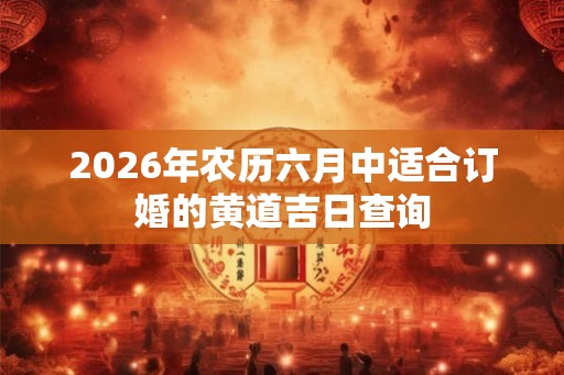 2026年农历六月中适合订婚的黄道吉日查询 2026年农历六月中适合订婚的黄道吉日查询