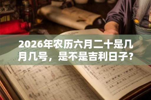 2026年农历六月二十是几月几号，是不是吉利日子？
