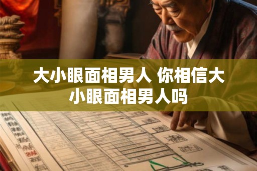 大小眼面相男人 你相信大小眼面相男人吗
