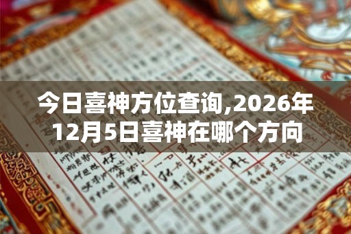今日喜神方位查询,2026年12月5日喜神在哪个方向