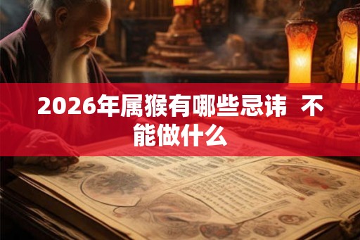 2026年属猴有哪些忌讳  不能做什么