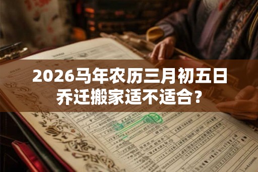 2026马年农历三月初五日乔迁搬家适不适合？