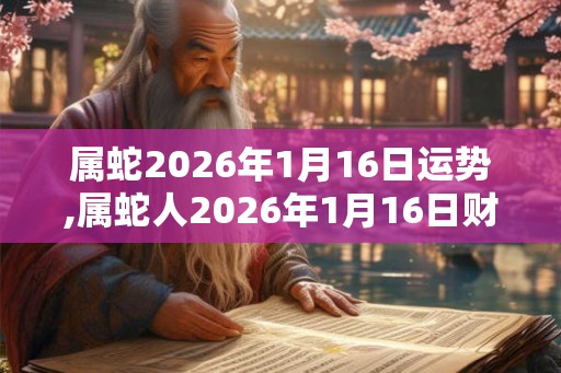 属蛇2026年1月16日运势,属蛇人2026年1月16日财运,生肖蛇2026年1月16日运势