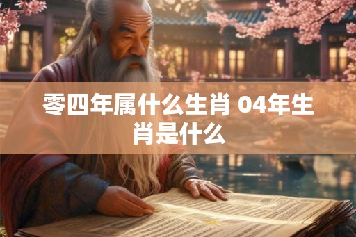 零四年属什么生肖 04年生肖是什么