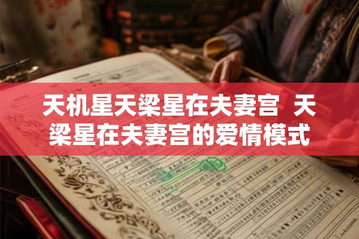 天机星天梁星在夫妻宫  天梁星在夫妻宫的爱情模式