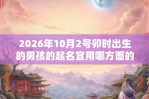 2026年10月2号卯时出生的男孩的起名宜用哪方面的字