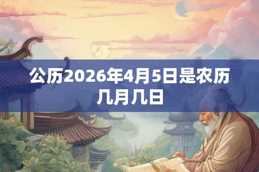 公历2026年4月5日是农历几月几日
