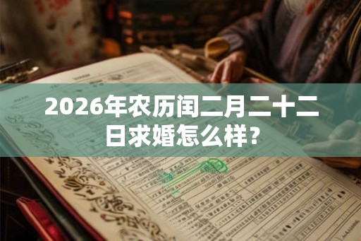 2026年农历闰二月二十二日求婚怎么样？