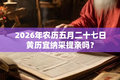 2026年农历五月二十七日黄历宜纳采提亲吗？