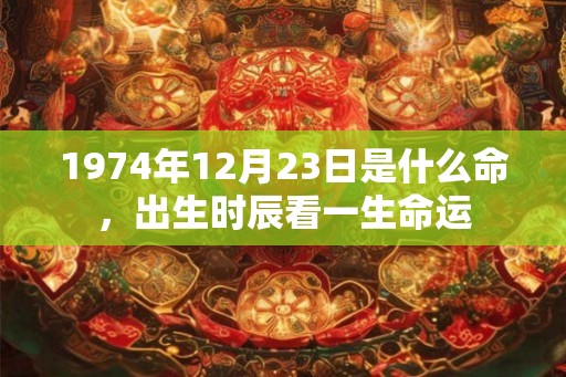 1974年12月23日是什么命，出生时辰看一生命运