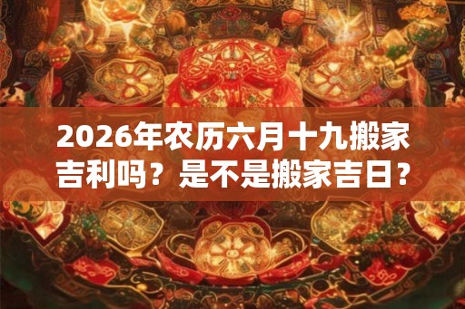 2026年农历六月十九搬家吉利吗？是不是搬家吉日？