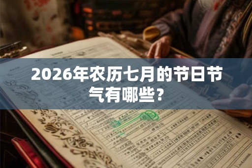 2026年农历七月的节日节气有哪些？