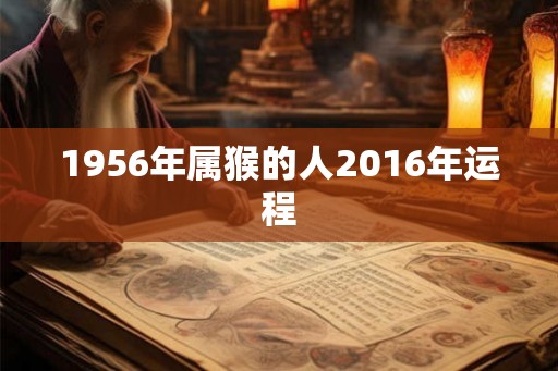 1956年属猴的人2016年运程