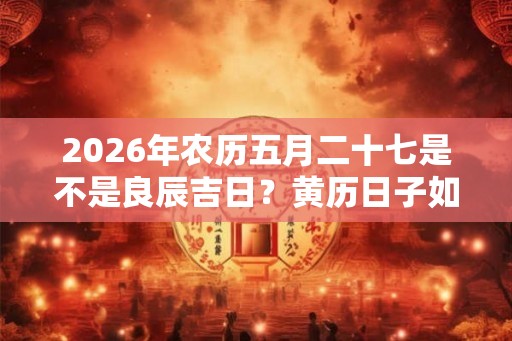 2026年农历五月二十七是不是良辰吉日？黄历日子如何？