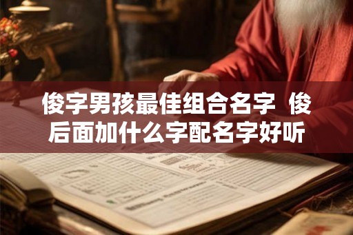 俊字男孩最佳组合名字  俊后面加什么字配名字好听