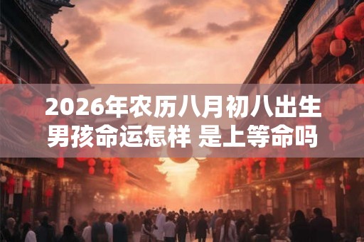 2026年农历八月初八出生男孩命运怎样 是上等命吗