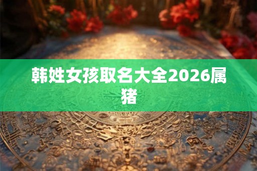 韩姓女孩取名大全2026属猪 韩姓女孩取名大全2026属猪