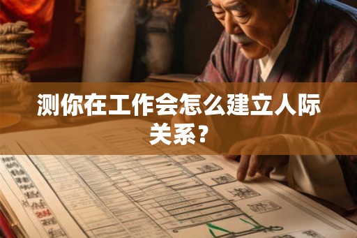 测你在工作会怎么建立人际关系? 测你在工作会怎么建立人际关系?