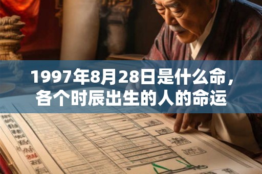 1997年8月28日是什么命，各个时辰出生的人的命运
