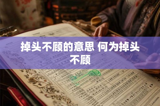 掉头不顾的意思 何为掉头不顾