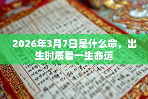 2026年3月7日是什么命，出生时辰看一生命运
