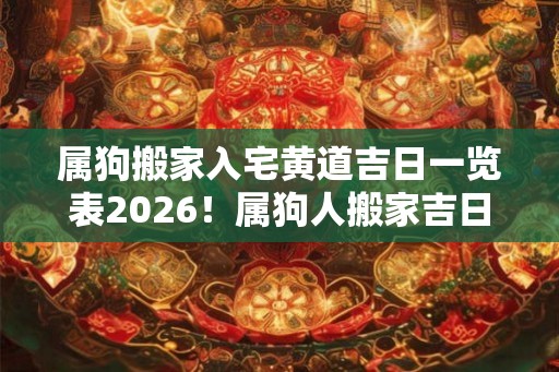 属狗搬家入宅黄道吉日一览表2026！属狗人搬家吉日查询